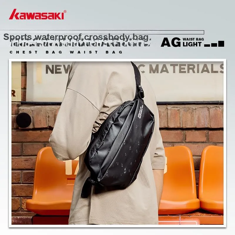 Kawasaki 600D Membrana Dermalis With Webbing Crossbody Bags Fanny Pack Unisex Premium Black/Ecru-1