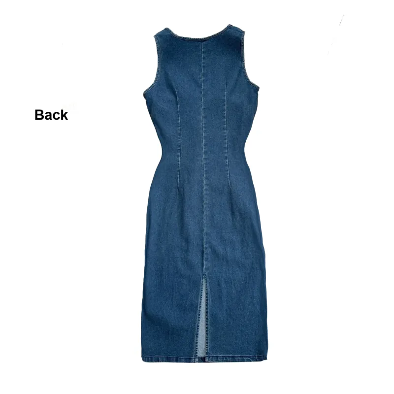 CPAURA Sleeveless Dress Women's Dark Blue-1