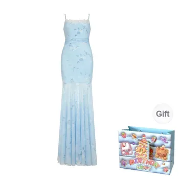 QUIET ANGEL Slip Dress Women's Blue