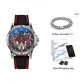 Red[Comes with Cuban Bracelet]