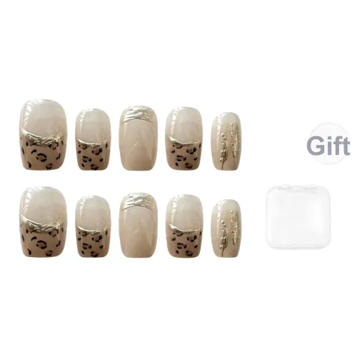 Song Biography Осветляющая Nail Art Леопардовый принт 3D-эффект Премиум Feel False Nail Короткий LADDER 15 мм