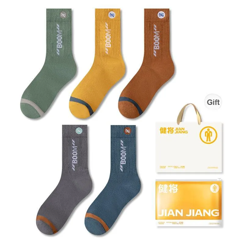 Master Mid Calf Socks Men's Shopping Bag 5 Pack-15