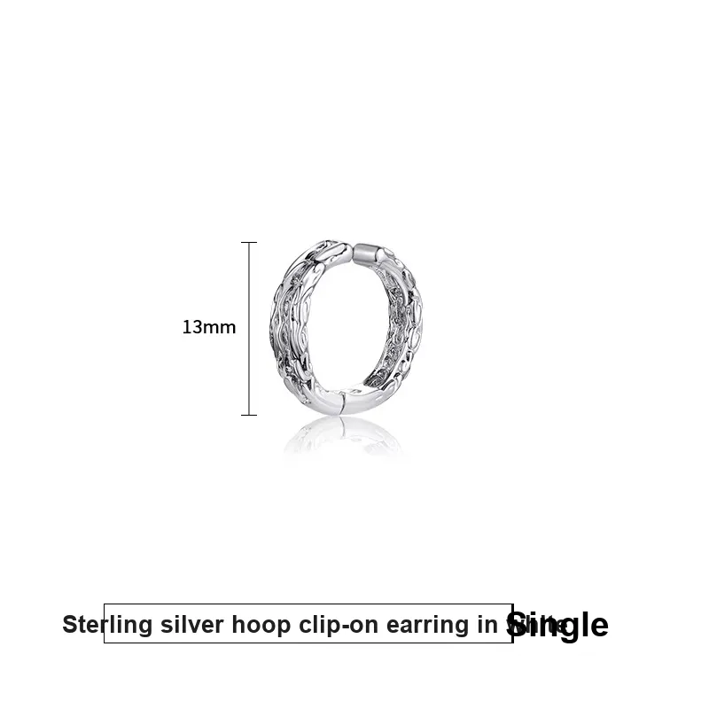 ZWU 925 Sterling Silver Earrings Men's-1