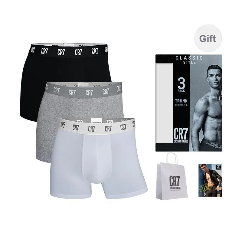 CR7 CRISTIANO RONALDO Underpants Men's 3 Pack Black/White/Heather Gray
