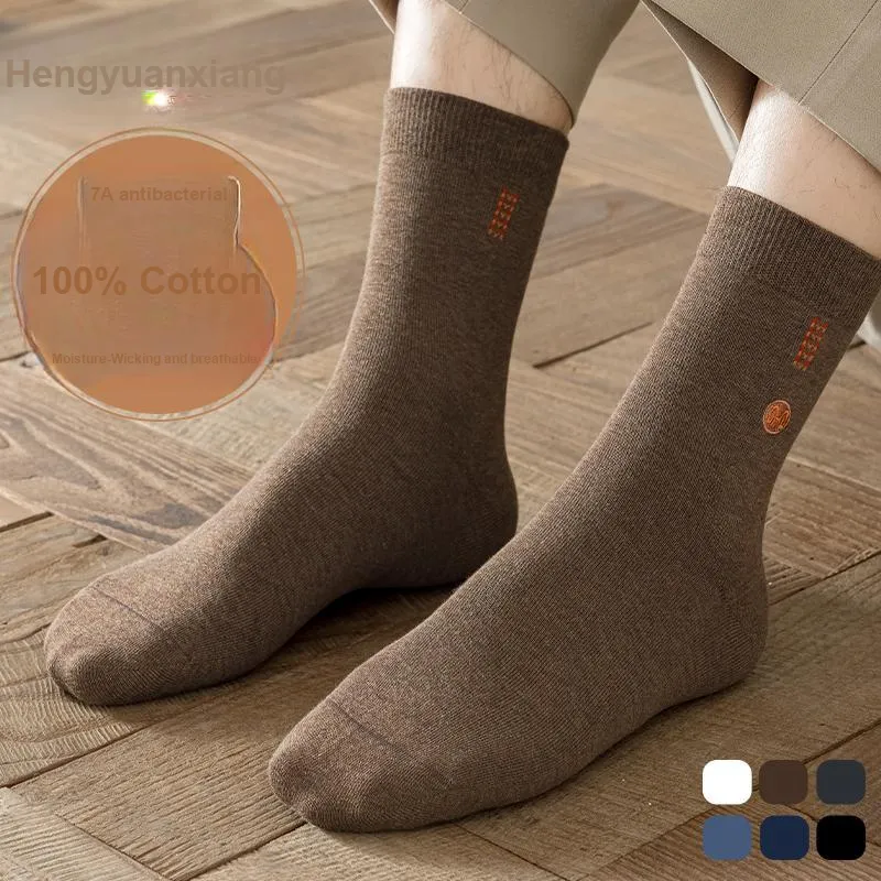 H YXIANG Mid Calf Socks Men's 6 Pack-5