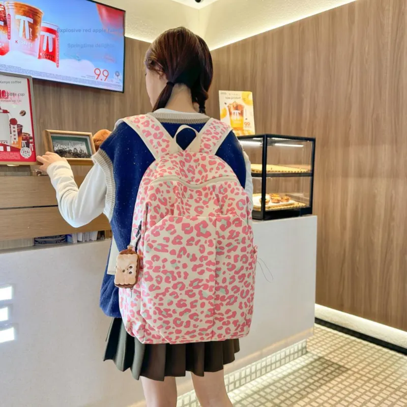 URBAN FOREST Nylon Backpack Unisex Black/Blue/Pink/Brown-12