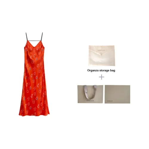 Sangluo Ночная сорочка Женская Красная Пижама из шелка