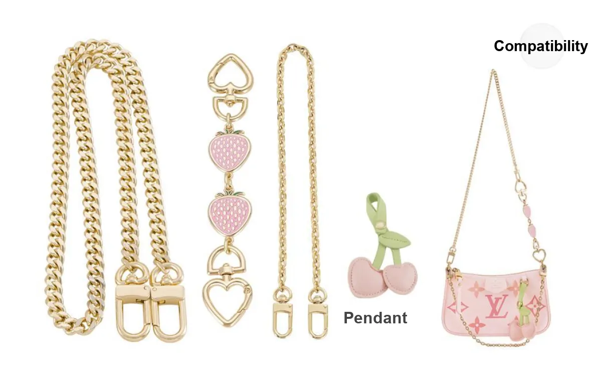 Lan Bao Fan Metal Bag Strap Accessories Women's Gold-Tone