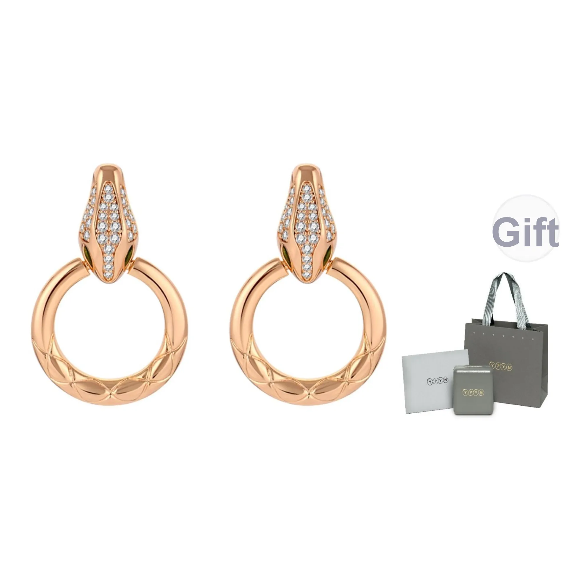 YPYN Medusa Alloy Earrings Unisex Gold YPYN Медуза Сплав Серьги Унисекс Золото