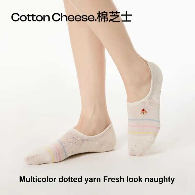 COTTON CHEESE No Show Socks Women's Box 3 Pack-4