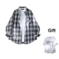 Dark Blue Plaid+White[T-Shirt]
