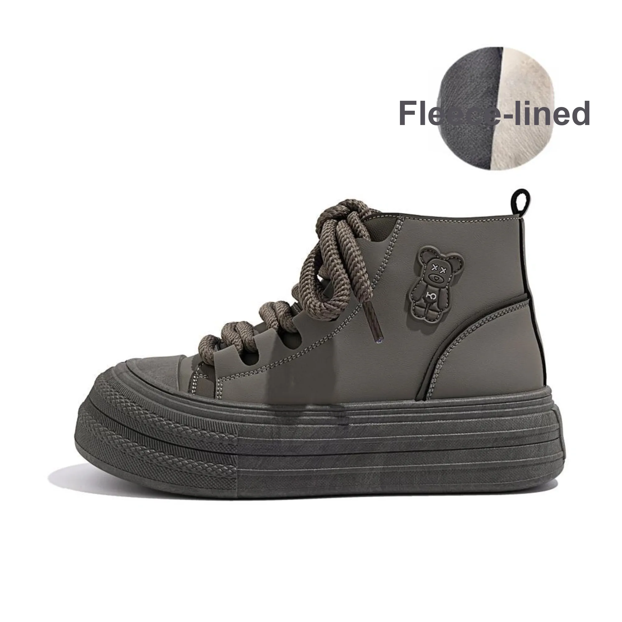 HUANQIU High Top Skateboard Shoes Women's Army Green