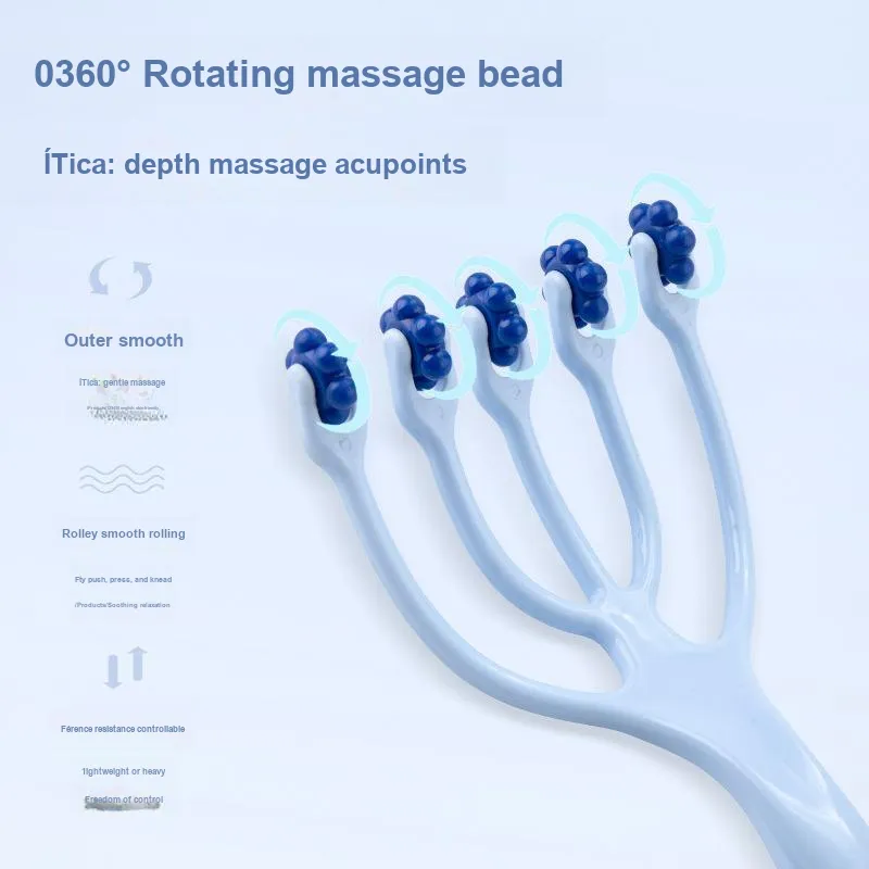 JINGLINGLONG Five-Finger Roller Massager For Finger And Toe Reflexology And Stress Relief-2