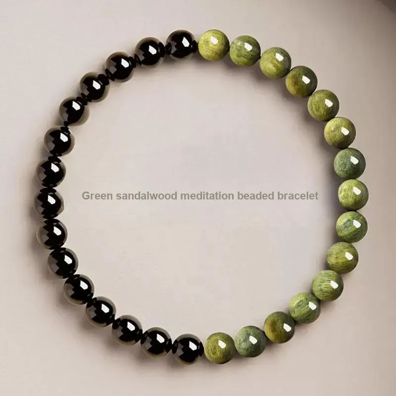 ZHOUDIWANG Green Sandalwood Bracelets Unisex-7