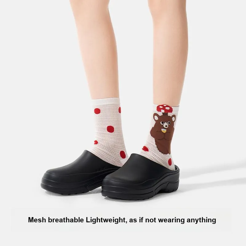 Primeet Mid Calf Socks Women's 5 Pack Cat And Dog Paradise-16