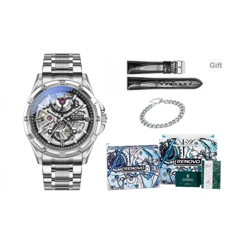 RENOVO CirKel Collection Автоматический Механический Механизм Часы Унисекс Черный Циферблат