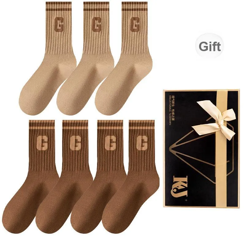 KJ Mid Calf Socks Women's Gift Box 7 Double Packs-4