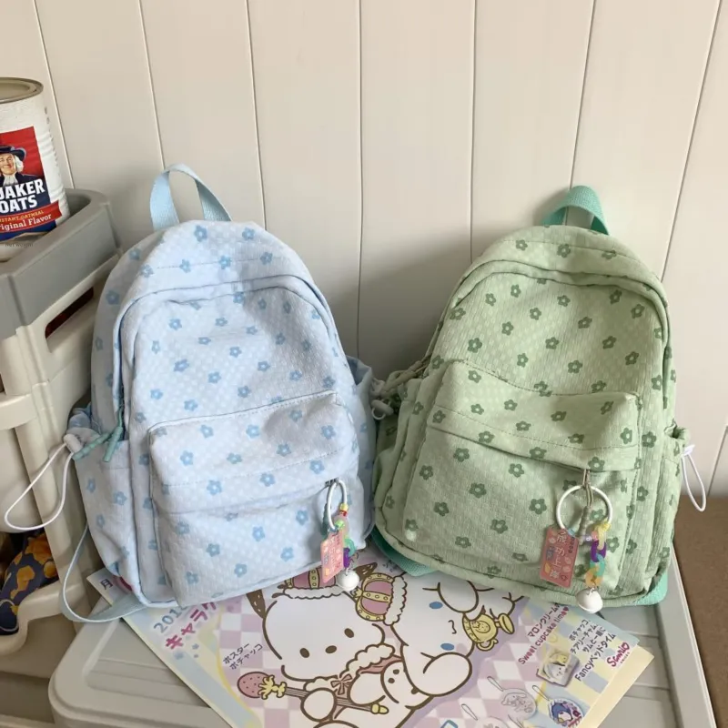 URBAN FOREST Nylon Backpack Unisex Pink/Black/Green/Blue/White-19