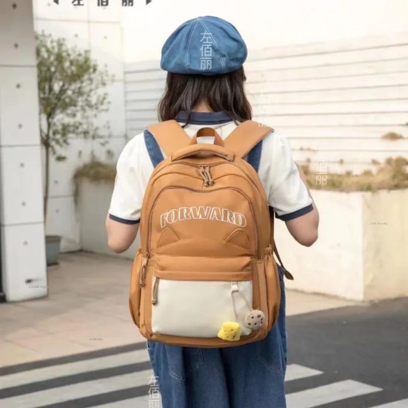 ZUOBAILI Nylon Backpack Large Size Unisex Red/Pink/Black/Blue/Khaki-9