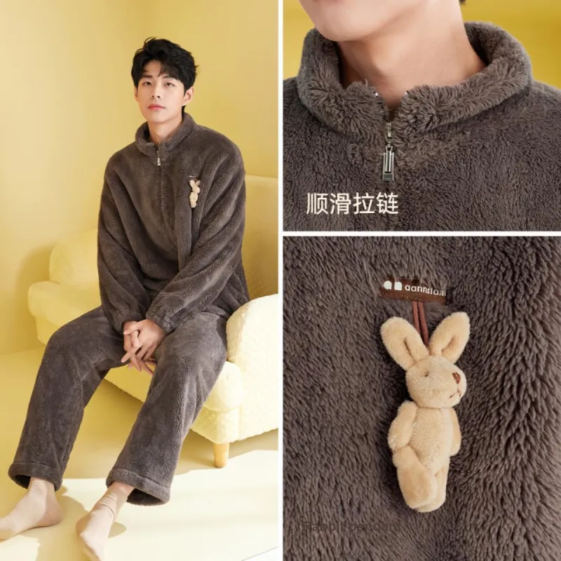 Aannsfam Pajama Set Men's Cocoa Brown-4