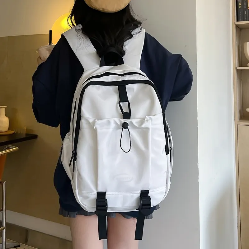 Deli Bear Nylon Backpack Regular Women's White/Pink/Black/Green-1