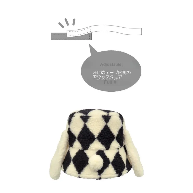 Universal Studios USJ Snoopy Collection, Snoopy Plush Bucket Hat, Hats & Caps, Warm, Black White Diamond Doll Products-1