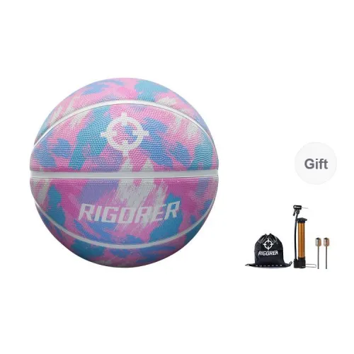 RIGORER Rubber Basketball Pink White Blue Size 7 Training