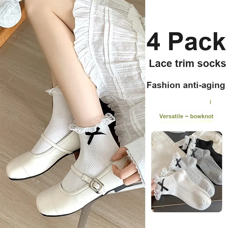 AUGUST Ankle Socks Women's 4 Pack Mixed Color-1