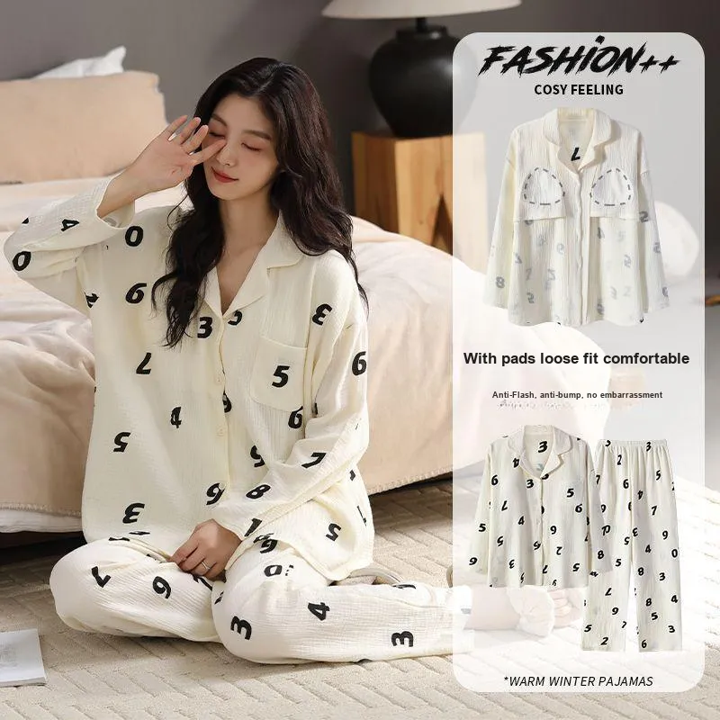 OEING Pajama Set Women's Milk White-1