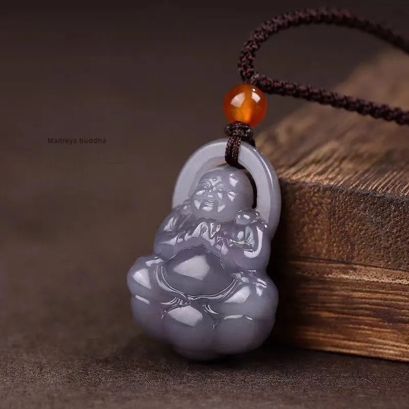 Lingxiang Yurun Hetian Jade Necklaces Smoky Purple Unisex-1