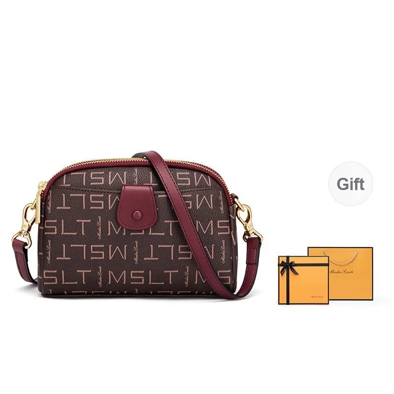 MashaLanti PVC Synthetic Leather Mom Bag Crossbody Bag Shoulder Bag Women's Burgundy-0
