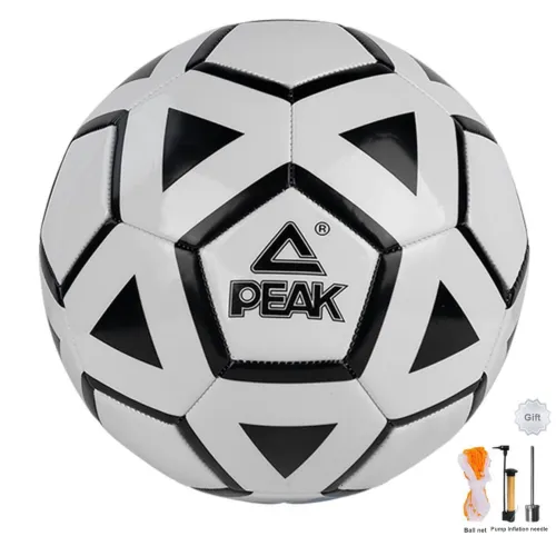 PEAK 4th 5th Soccer PVC Machine Stitched Soccer Ball Men's Black White