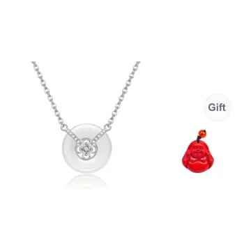 MUGONGZI Hetian Jade Necklaces Pale Greenish White Jade Women's