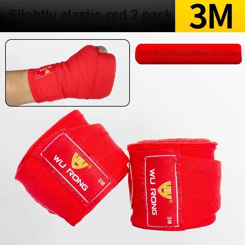 Wurong Boxing Accessories Muay Thai And Boxing Hand Wraps With Wrist Support Unisex 3M Red-5