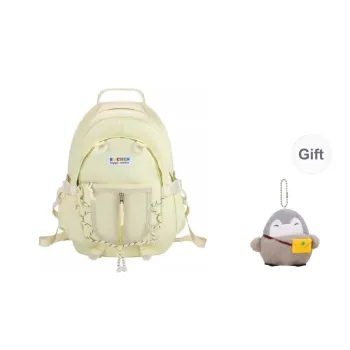 URBAN FOREST Nylon Backpack Unisex Light Yellow/Blue/Black/Pink