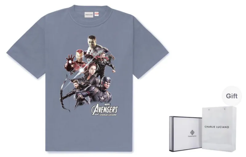 Charlie Luciano x MARVEL/ T Shirt Unisex Gray-0