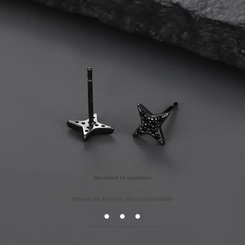 Danqin Rhinestone Stud Earrings Unisex-2