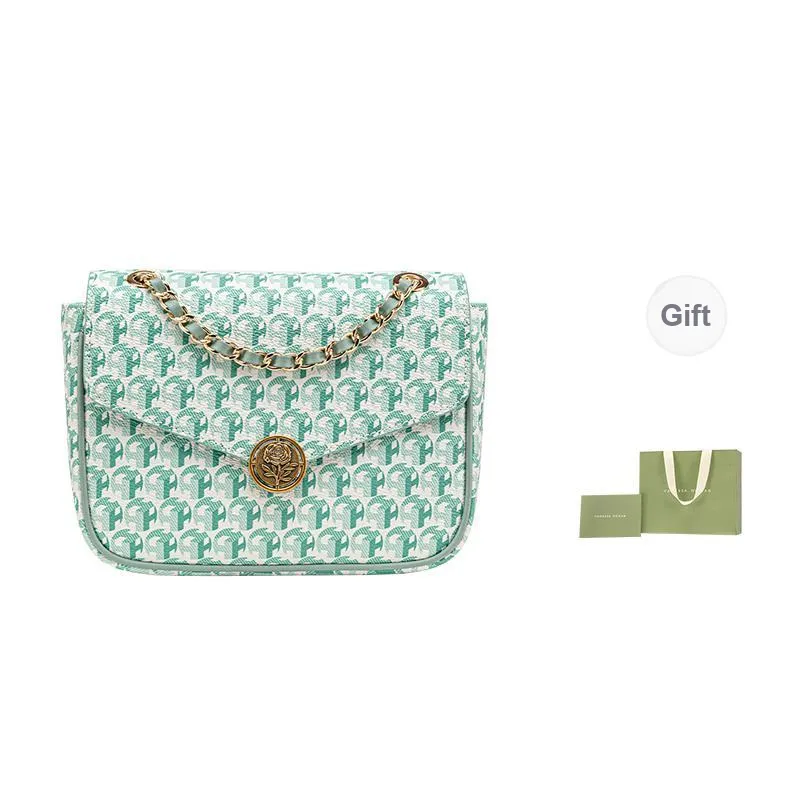 VANESSA HOGAN PVC Chain Envelope Bag Shoulder Bag Women's Green-0