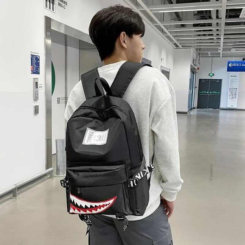 Dusen Kangaroo Nylon Backpack Regular Unisex White/Gray/Black/Army Green/Dark Blue-11