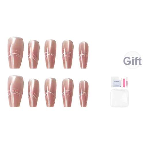 Yun Yue Joe Ледяной Прозрачный Телесный False Nail 25 мм Розовый Градиент Прозрачный MID Длина (размер в длину) Coquette