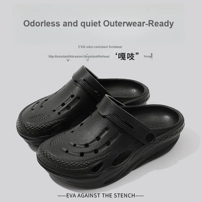 Foot Recreation Men's Summer Clogs, Outdoor Platform Slip Resistant, Squashy And Bouncy Feeling, Beach Slippers Shoes-5