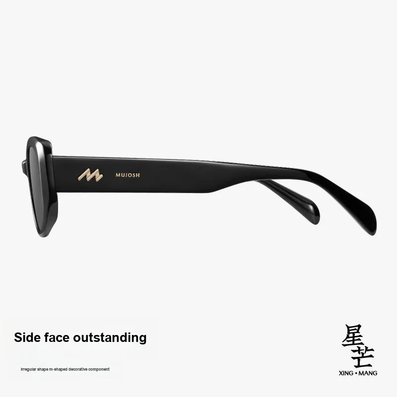 MUJOSH Plate Frame Oval Vintage Modern Individual Trendy Fashion Sunglasses Unisex-3