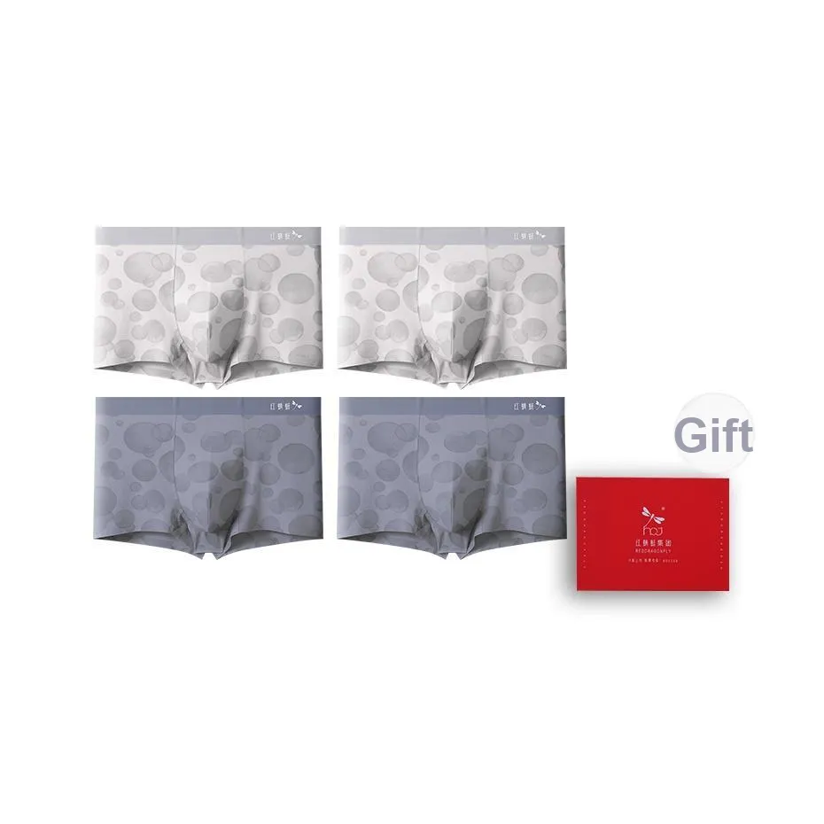 RED DRAGONFLY Ледяной шелк Трусы Мужской 4 шт Подарочный набор в коробке