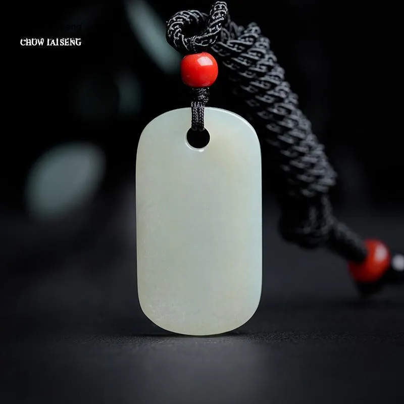 CHOW TAI SENG Hetian Jade Necklace Pendant White Jade/Pale Greenish White Jade Unisex-1