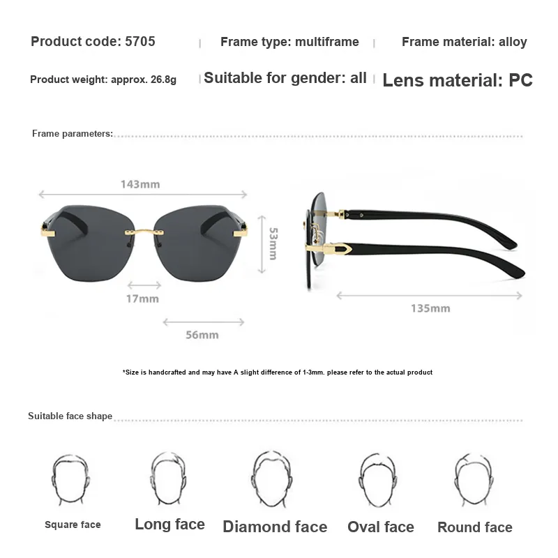 PRETTYALLUSION Alloy Irregular Shape Sunglasses Unisex-4