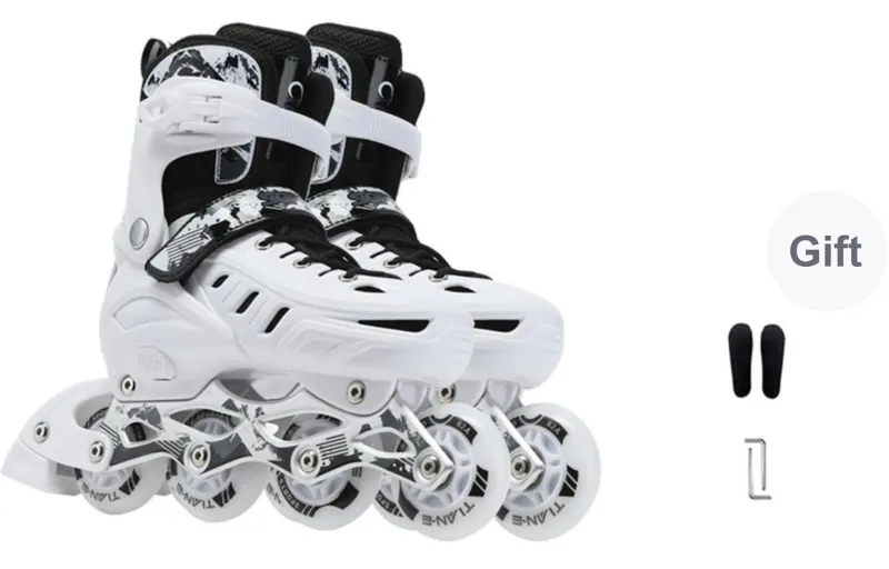 SOFT Inline Skates Silicone Unisex 1 Pair Black White-0