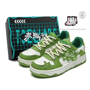 TCELLARS Auspicious Clouds Low Top Skateboard Shoes Unisex Cream Green Box Limited Edition