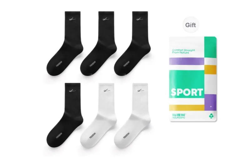 YOUKESHU Mid Calf Socks Unisex Shopping Bag Combo Set-54