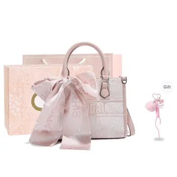 MISS GAIL Artificial Leather Shoulder Bag, Crossbody Bag, Handbag Tubas Women's Pink/Gray