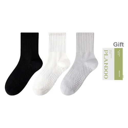 PLANDOO Mid Calf Socks Unisex Shopping Bag 3 Pack